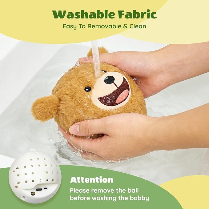 Interactive Dog Toys, Automatic Jumping Moving Dog Ball to Keep Them Busy, Squeaky Plush Chew Toys for Small/Medium/Large Dogs