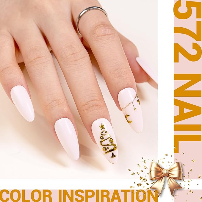 MelodySusie Thick White Gel Nail Polish,0.5fl oz Milky Pink Nails Soak Off UV LED Milky White Gel Polish Gift for Women Nail Art Manicure Salon DIY Nail Design Decoration at Home-572