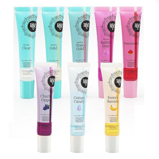 ROSÉE & CO Rosee Lip Gloss Vegan & Cruelty Free Treatment, Professional Make up, Long Lasting Glossy with Shea Butter, Moisturize, Protect & Smooth, High Shine, Non-Sticky - Set of 8-2