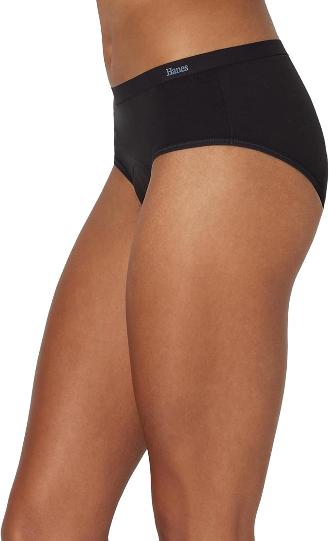 Hanes Women's Comfort, Period. Underwear, Bikini Period Underwear, Super Leaks Period Underwear, 3-pack