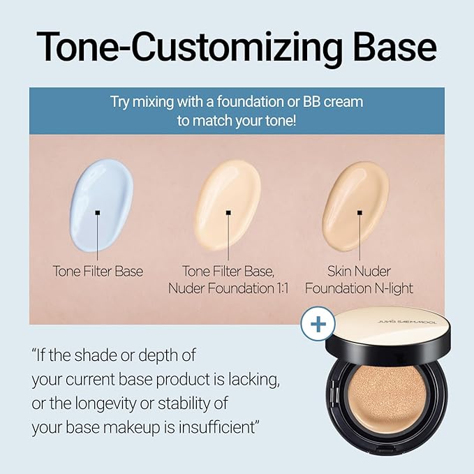 JUNG SAEM MOOL Skin Setting Tone Filter Base 1.35 Fl Oz, Blue-Tone Correcting Primer for Yellow and Dull Skin, Hydrangea Collagen for Hydration, Pore-Smoothing Face Primer, Korean Base Makeup