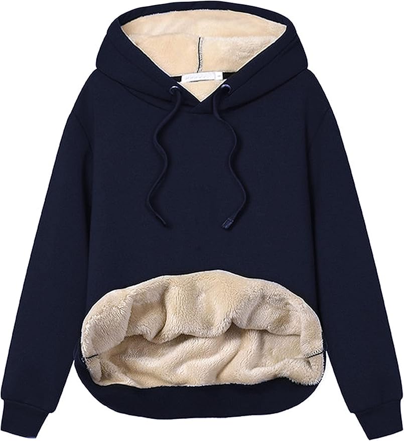 Yeokou Women's Winter Hoodies Pullover Sherpa Fleece Warm Heavyweight Sweatshirt