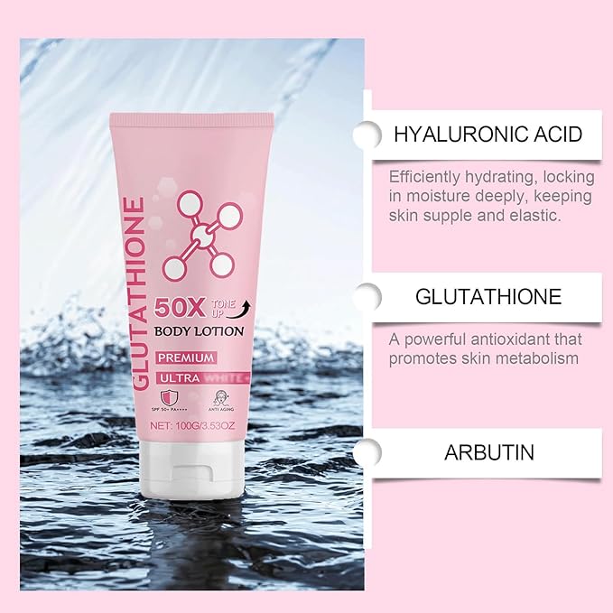 Glutathione 50x Tone Up Body Lotion,Glutathione Body Cream,All Over Body Scented Body Lotion (2, pcs)