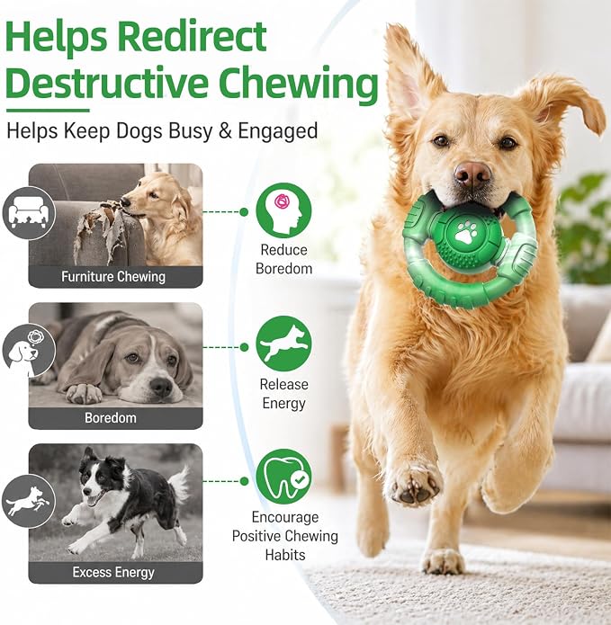 Pamlulu Tough Dog Toys for Aggressive Chewers, Indestructible Dog Toy for Large Dogs, Nylon Chew Toys for Medium Large Breed, Interactive Dog Toys to Keep Them Busy, Dog Birthday