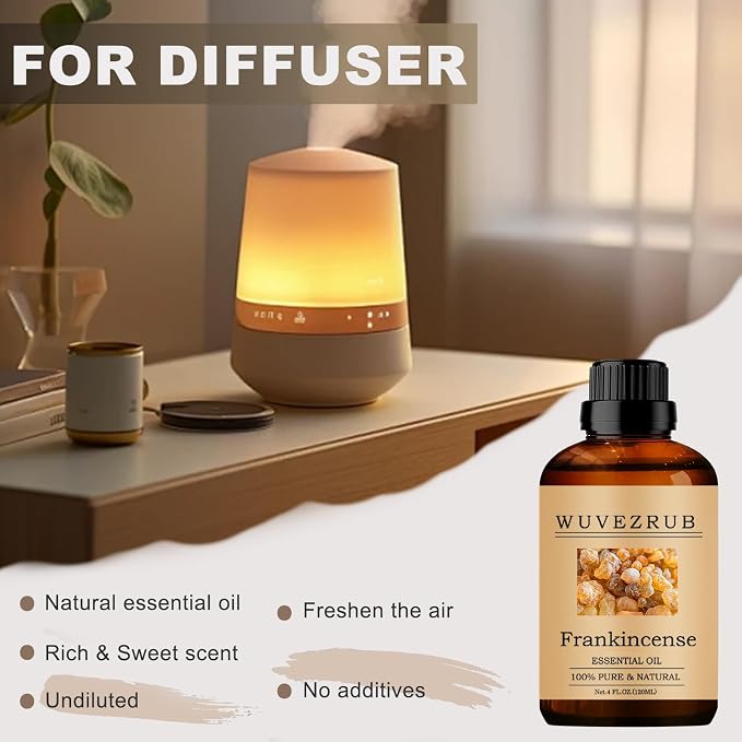 Frankincense Essential Oil, 120ML Pure and Natural for Aromatherapy Diffuser - 4 Fl Oz