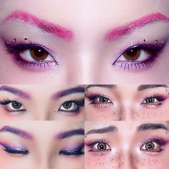 Purple & Blue Eyeshadow - 16 Color Glitter & Matte Eyeshadow Palette, Korean Eyeshadow Makeup Palette, Waterproof & Bright Colours