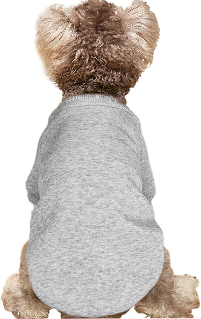 Soft Puppy Sweater for Small Dogs Winter Knit Pullover, Grey XS | Elastic Cuffs Pet Clothes, Holiday Party Matching, Fall Winter Daily Outfit, Soft Breathable Machine Washable Sweatshirt