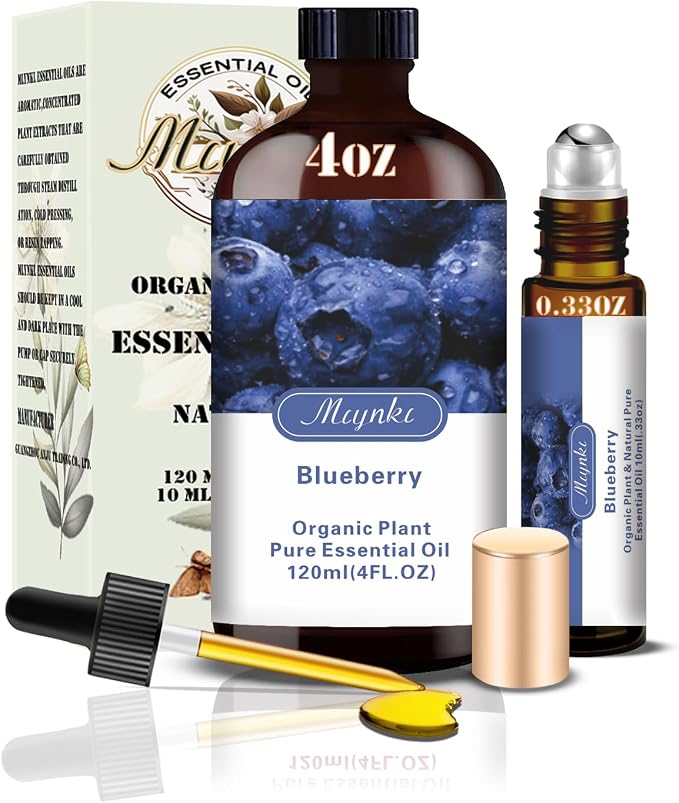 Blueberry Essential Oil-4.33 fl oz for Diffuser, Massage, Skin Care, DIY Soap, Candle, Meditation, Yoga, Relaxation, Gift Ready