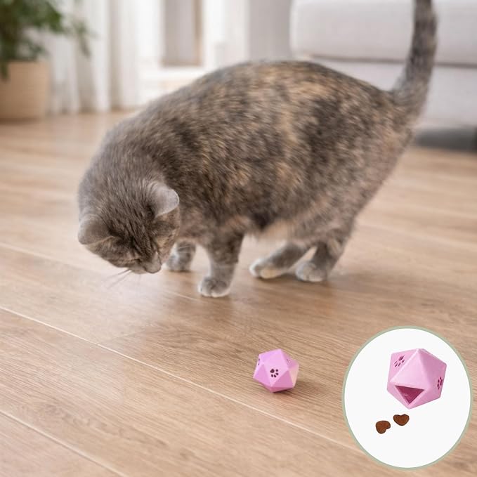 Glow in the Dark Interactive Cat Treat Puzzle Ball – Slow Feeder Toy for Indoor Cats, Adjustable Difficulty, Mental Stimulation, Hunting Exercise, Boredom Relief Cat Enrichment Toy
