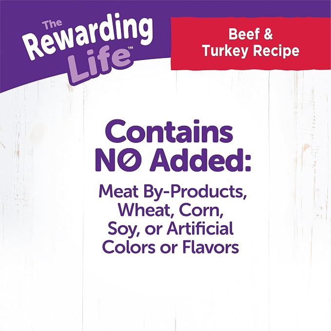 Wellness Rewarding Life Soft Dog Training Treats, Natural, Grain Free, Beef and Turkey Recipe, 6 oz Bag (Pack of 2)