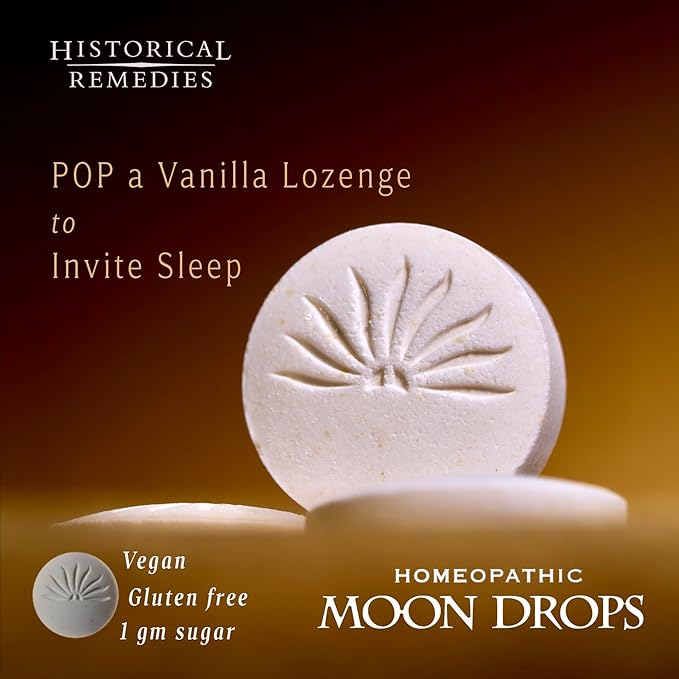 Moon Drops Sleep Aid Lozenges (12 Pack) | Homeopathic Vanilla Flavor Supplement, Non-Habit Forming Vegan Gluten-Free Sleep Support Including Coffea Cruda 12X