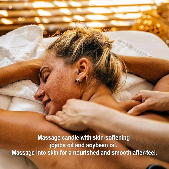 Massage Oil Candle, Coconut Scented Candle for Spa Use, Ultra Hydrating Body Care with Soybean Oil, 4.5oz