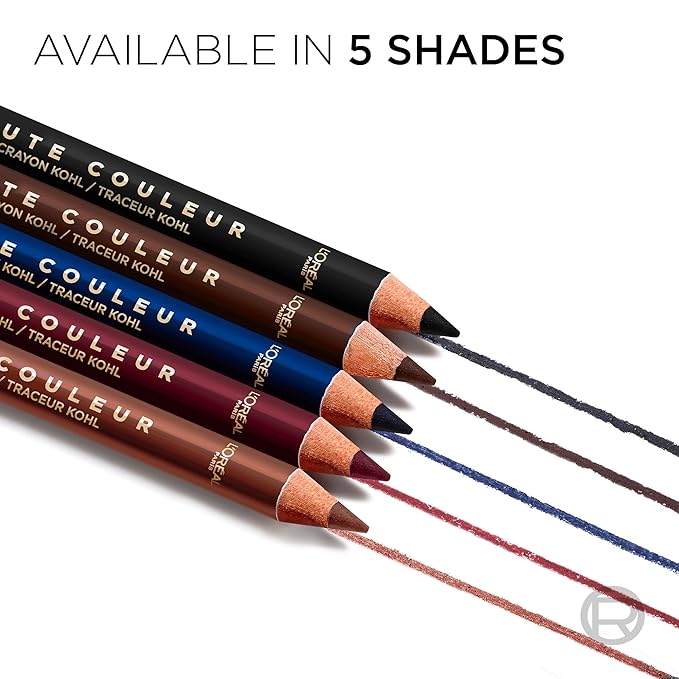 L'Oreal Paris Haute Couleur Kohl Eyeliner Pencil, Intense Eye Liner Color with Smooth Gel-Like Formula, Up To 12HR Eye Makeup Wear, 160 Bronze Chiffon
