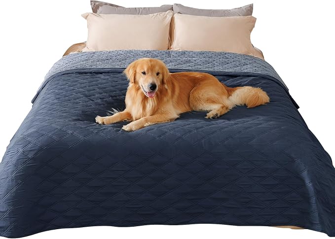 Luciphia Waterproof Couch Cover for Dogs, Non-Slip Pet Sofa Protector | Non-slip waterproof couch cover scratch-resistant machine washable protects sofa bed from spills fur, Navy Blue, 82" x 120"