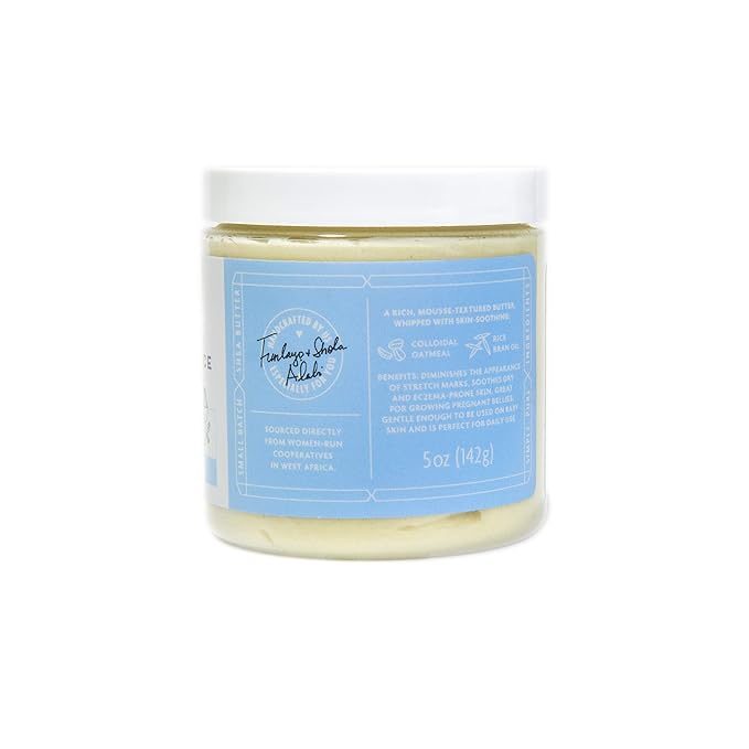 Shea Radiance P.U.R.E. Whipped Shea Butter with Colloidal Oatmeal - Whipped Body Butter Blended with Skin Soothing Oatmeal & Moisturizing Rice Bran Oil | Unscented (5 oz)