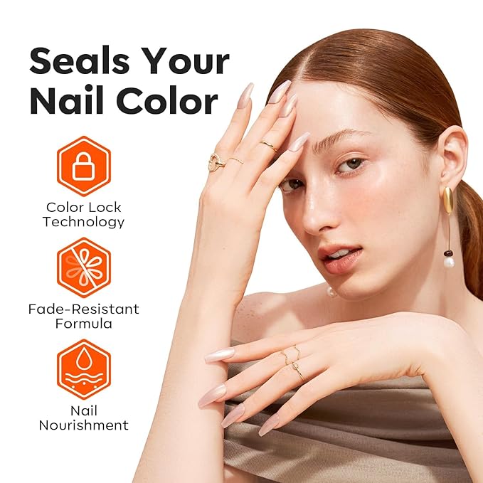 modelones Clear Nail Polish 3-in-1 Top Coat and Base Coat, Nail Strengthener, 15 Ml Quick Dry Long Lasting Shine Chip Fade Resistant Nails Protect Care Gifts for Women