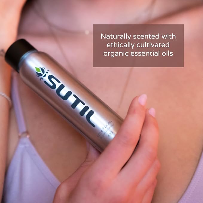 SUTIL Love Potion #23 Massage Oil – Sensual Aphrodisiac Massage Oil for Couples – Botanical Body Oil with Ylang Ylang, Geranium, Ginger & Cinnamon – Non-Sticky Aromatherapy Massage Oil (4 Oz)