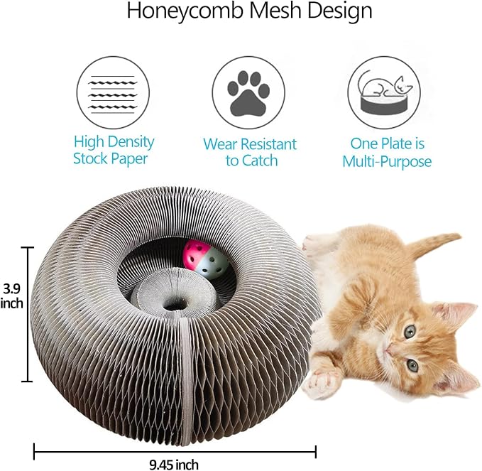 Enkman Kitty kurlz Magic Organ Cat Scratcher Board Cat Ball Adventure The Ultimate Interactive Mental Physical Exercise for Indoor Cats Toy