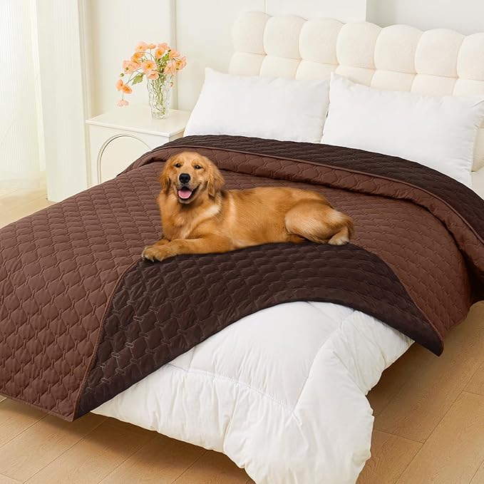 Smiry Waterproof Dog Bed Cover Blanket, Reversible Pet Blanket | Soft Reversible, Washable Leakproof Cats Dogs Couch Cover for Sofa, Couch, Furniture (82x102 Inch)