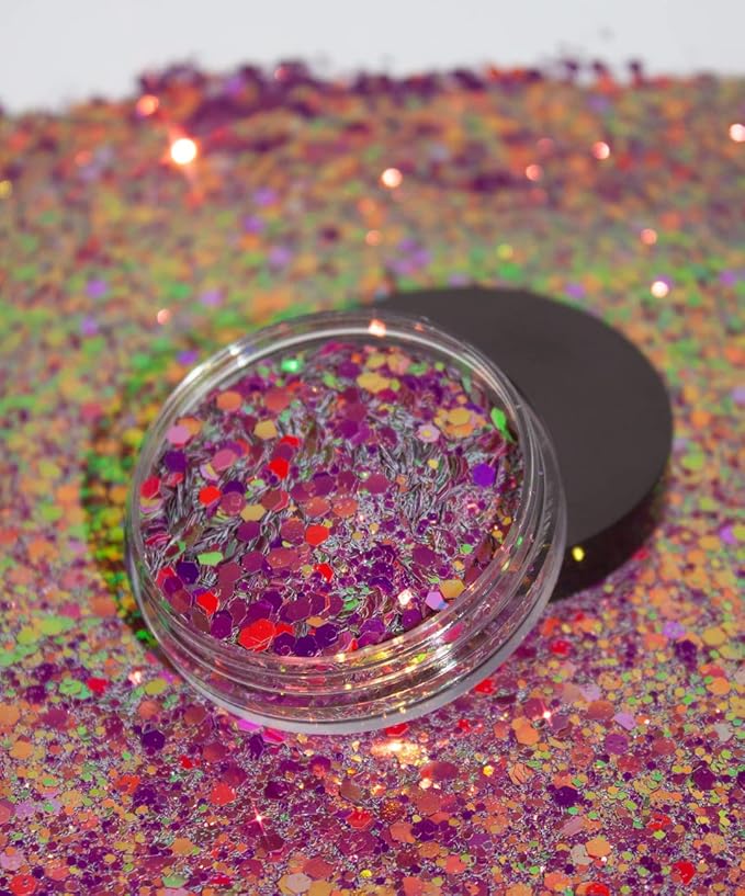 KARIZMA Galaxy Dust Body Glitter. 10g Chunky Face, Hair, Eye and Body for Women. Rave, Festival Accessories, Cosmetic Makeup. Loose Glitter Set