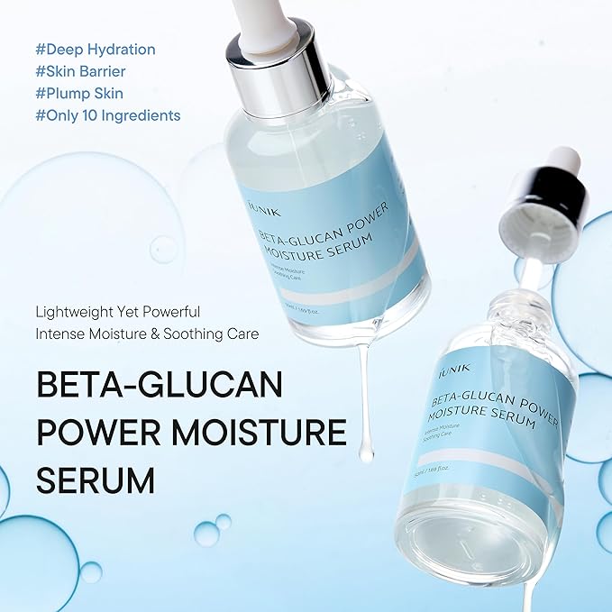 IUNIK Beta-Glucan Hydration Serum & 3x Barrier Moisturizing Cream Set – Deep Hydration, Skin Barrier, Anti-Aging Face Moisturizer Duo for Dry Sensitive Skin | Vegan Korean Skincare with Panthenol