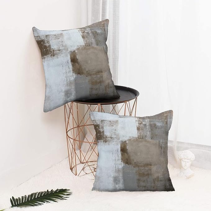 Throw Pillow Covers for Couch, 20x20 Inch, 2 Pack, Brown | Decorative Throw Pillow Covers Cushion Covers for Couch Bedroom Sofa Living Room