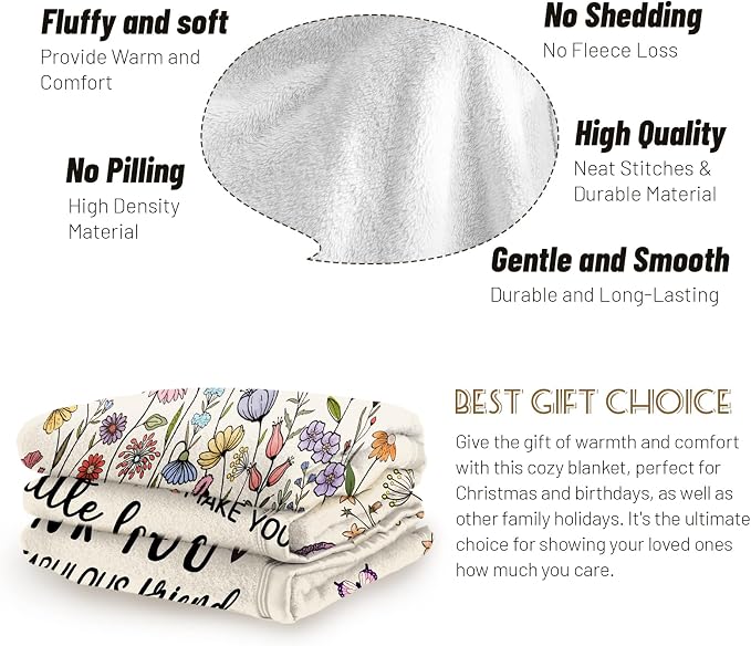 Friendship Gifts for Women, Best Friend Birthday Gifts for Women, Best Friends Blanket, Gifts for Best Friend Woman, Bestie Gift for Woman 60”x50” Inches