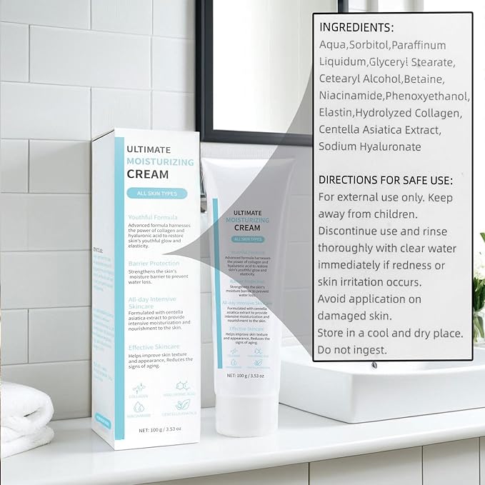 Mtmult Youthful Formula Facial Moisturizer with Niacinamide & Hyaluronic Acid - Face Cream for Deep Hydration, Infused with Centella Asiatica & Collagen - Daily Moisturizer for Youthful Skin