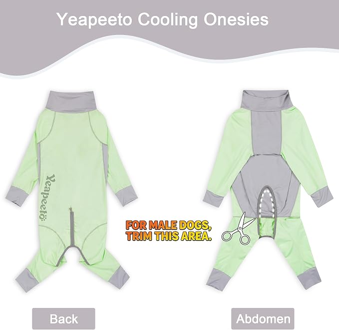 Dog Sun Protection Cooling Suit UPF 50+, Quick-Dry Breathable Jumpsuit for Large & Medium Dogs, Outdoor Dirt-Resistant Shedding Control Pet Apparel (Chartreuse, 3X-Large)