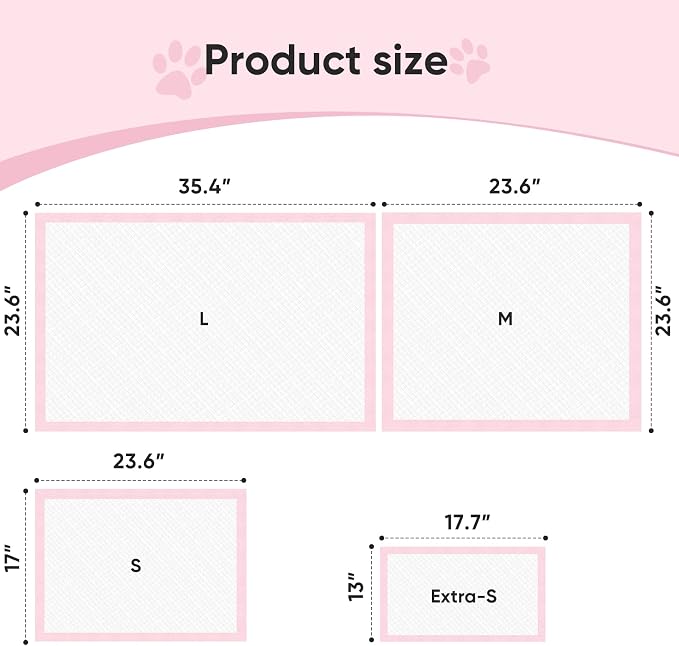 Super-Absorbent Leak-Proof Dog and Puppy Pet Training Pad, Housebreaking Puppy Pads Disposable (24" X 24" - Medium 40PCS)