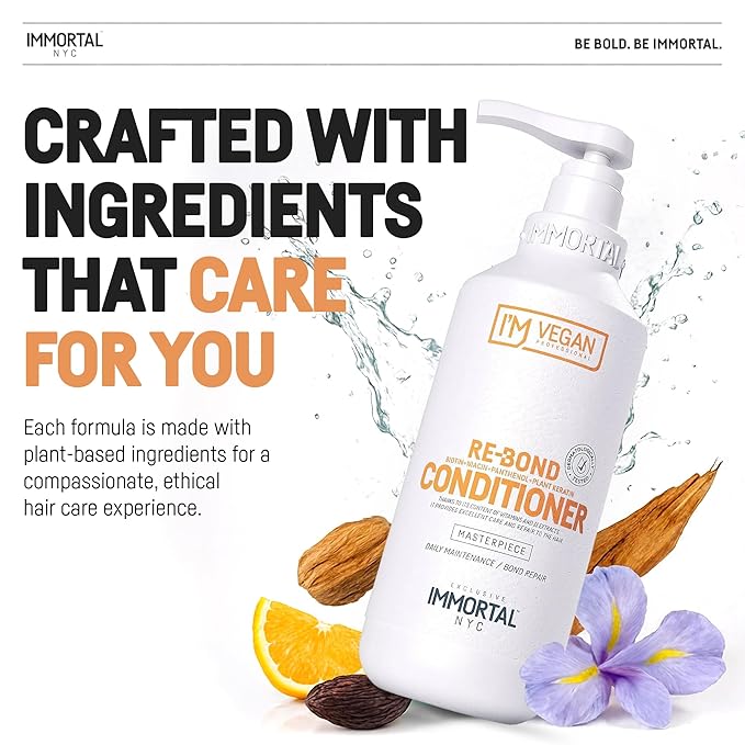 Immortal NYC RE-BOND Conditioner – Vegan, Hydrating & Repairing Conditioner with Biotin, Panthenol & Plant Keratin for Soft, Shiny, and Healthy Hair – 500ml