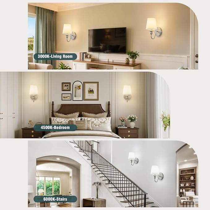 Battery Operated Wall Sconces set of Two,Rechargeable Wall Sconce with 1000mAh Dimmable Bulb and Remote,LED 15 Colors Wireless Battery Powered Wall Sconce with Fabric for Bedroom Living Room (Nickel)