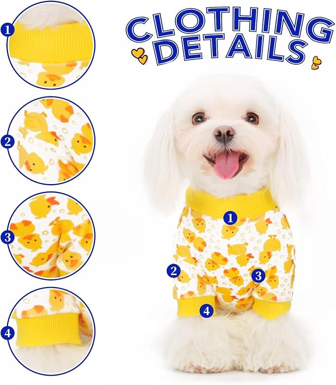 Dog Pajamas Onesie: Comfortable Four-Legged Apparel for Small, Medium, & Large Dogs, Polyester Material for Comfort, Wrinkle Resistance, Moisture Wicking, Stretchiness Cartoon Duck 3XL
