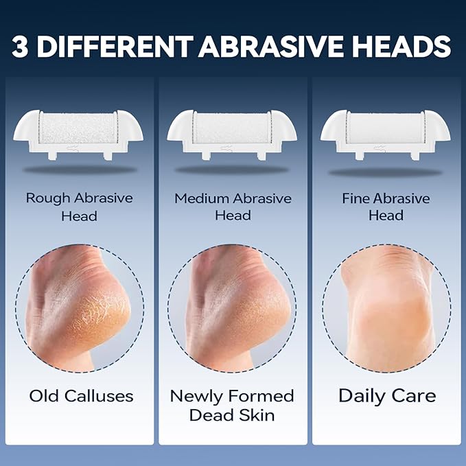 Wea&Hea Electric Callus Remover for Feet,17 in 1 Professional Pedicure Kit with 3 Roller Heads,2-Speed Rechargeable & Waterproof Foot File - Perfect for Dead Hard Cracked Dry Skin Care at Home