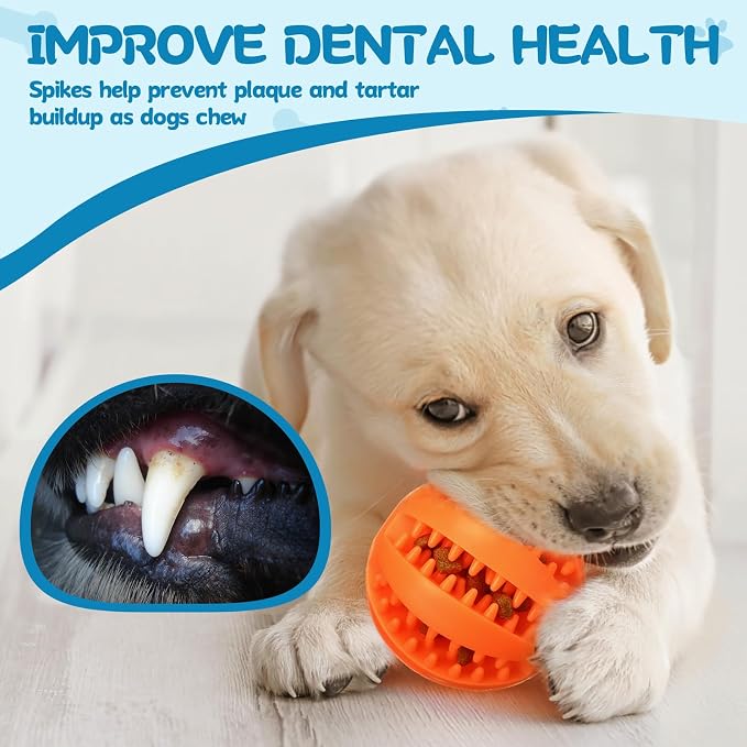 12 Pcs Dog Treat Toy Balls Bulk Interactive Dog Puzzle Toys Dispensing Puppy Balls for Teething Chew Enrichment for Boredom and Brain Stimulating Game to Keep Them Busy(Large)