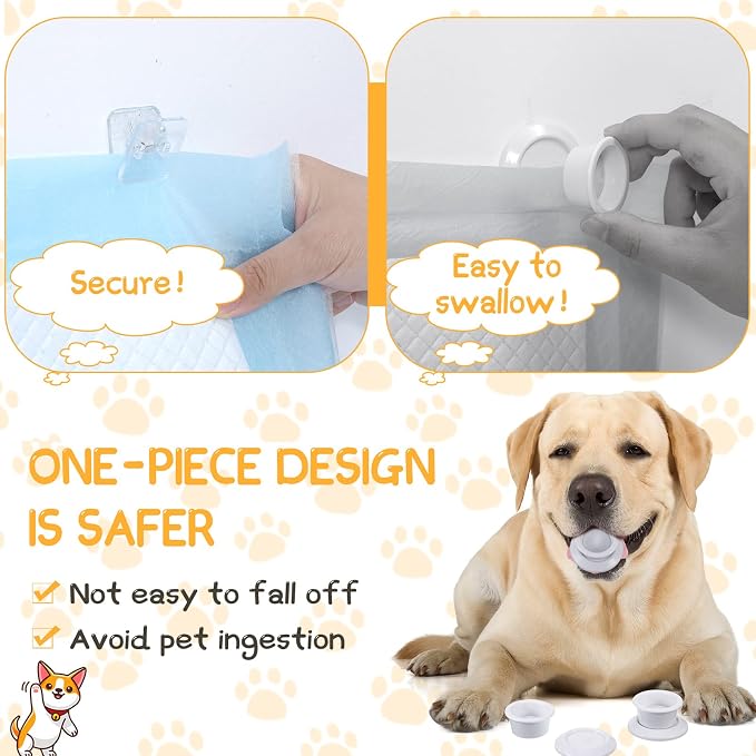 Yalikop 12 Pcs Wall Pee Pad Holder Dog Potty Training Pad Sticky Wall Clip Transparent Adhesive Clips with 6 Pcs Strong Adhesive for Dog Housebreaking Supplies(Clear)