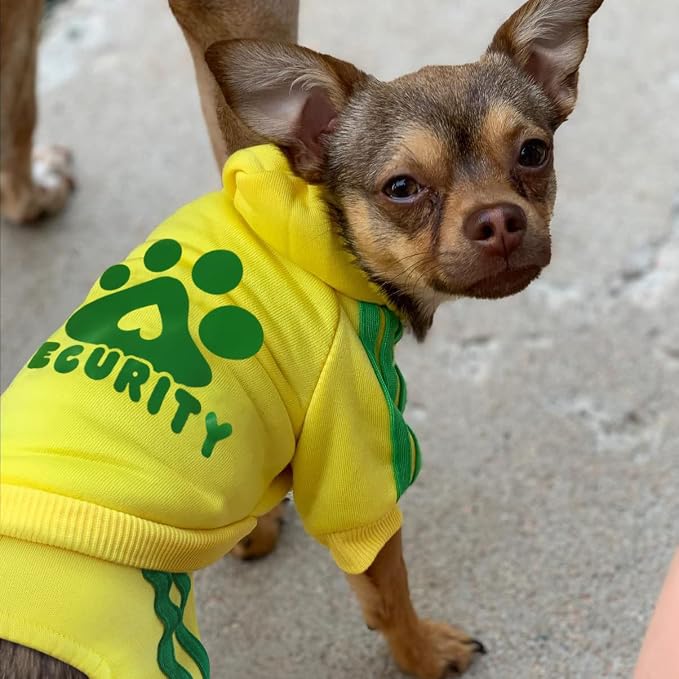 Dog Hoodie Security Clothes 4 Legs Jumpsuit Sweatshirt Hoodies Soft & Warm Dog Outfit Pullover Dog Winter Clothes Sweater for Small Medium Large Dogs Cats (Yellow, XX-Large)