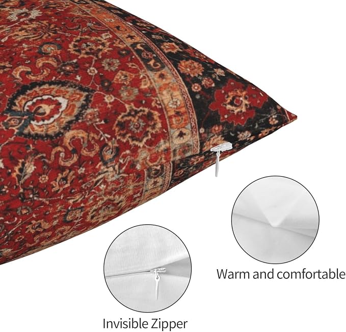 Antique Oriental Turkish Carpet Pattern Pillow Covers Decorative Lumbar Throw Pillowcase 12x20 Inch Couch Cushion Cover for Home Decor Living Room Bedroom College Dorm Bed Car Sofa