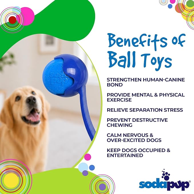 SodaPup Glitter Ball – Soft Dog Ball Toy, Floating Fetch Ball and Treat Dispenser Made in USA from Non-Toxic Pet Safe Food Safe PUP-X Rubber for Bonding, Physical Exercise, & More