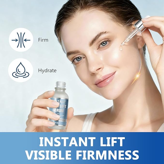 Instant Face Lift Serum - Advanced Firming & Skin Tightening Treatment for Face & Neck - Visibly Smooths Fine Lines, Wrinkles & Sagging Skin - Fast-Absorbing, Non-Greasy Formula - 1 Fl Oz