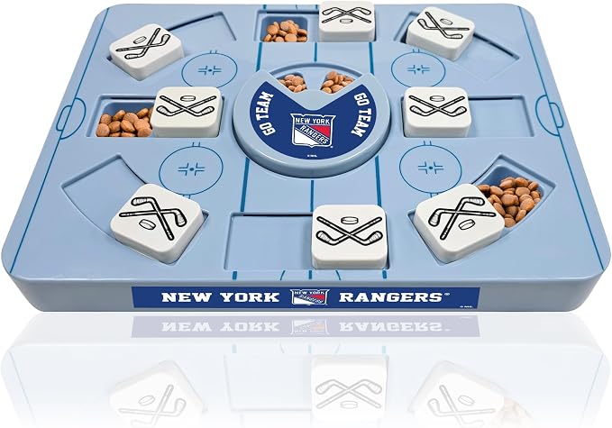 Pets First NHL NEW YORK Rangers Large Puzzle Toy, New Size, Interactive Dog Treat & Slow Feeding Toy
