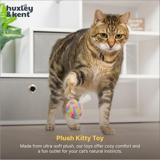 Huxley & Kent Plush Crinkle Catnip Cat Toy, I'm Sweet Lollipop