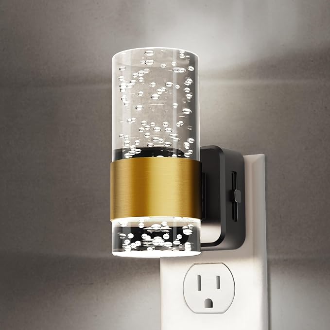 L LOHAS LED Night Light, Decorative Night Lights Plug into Wall | Dimmable Night Light, Auto Light Sensor, Bright White 5000K, Wall Sconce-style Design Nightlight, Bathroom, Bedroom, Hallway