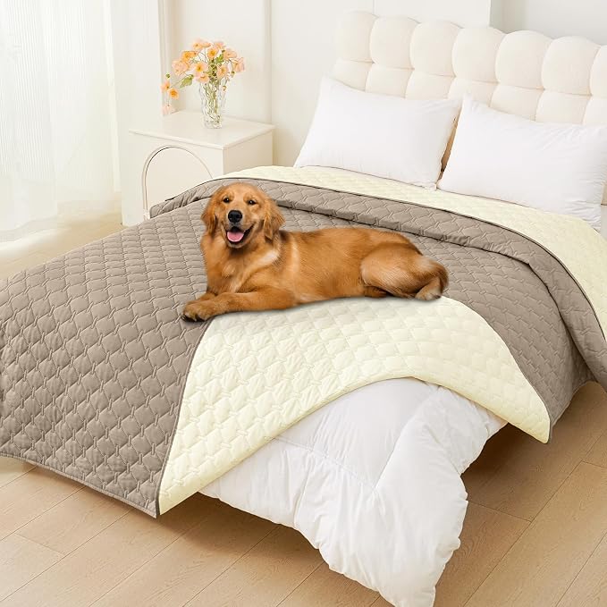 Smiry Waterproof Dog Bed Cover Blanket, Reversible Pet Blanket | Soft Reversible, Washable Leakproof Cats Dogs Couch Cover for Sofa, Couch, Furniture (82x120 Inch)
