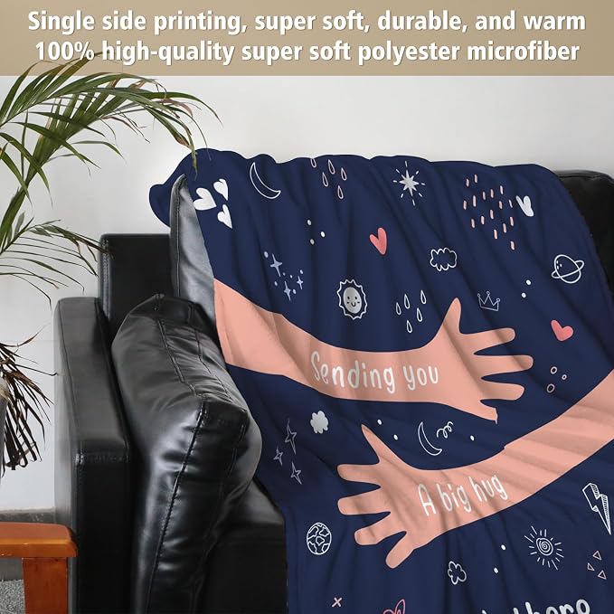 Get Well Gifts for Women Men, Hug/Healing Blanket | Thinking of You/Cancer Care/Sympathy/After Surgery Gifts for Friends, Sister, Coworkers, Soft Throw Blankets 60'' x 80''