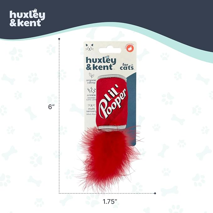 Huxley & Kent Plush Crinkle Catnip Cat Toy, Lil' Pooper