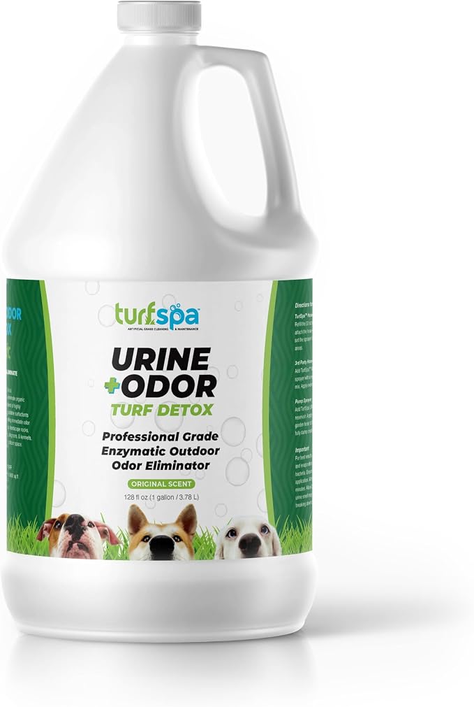 Urine & Odor Turf Detox Professional Enzyme Cleaner, Gallon Refill | Odor eliminator for artificial grass, turf, concrete, patios and kennels; enzymatic pet urine cleaner for dogs and cats
