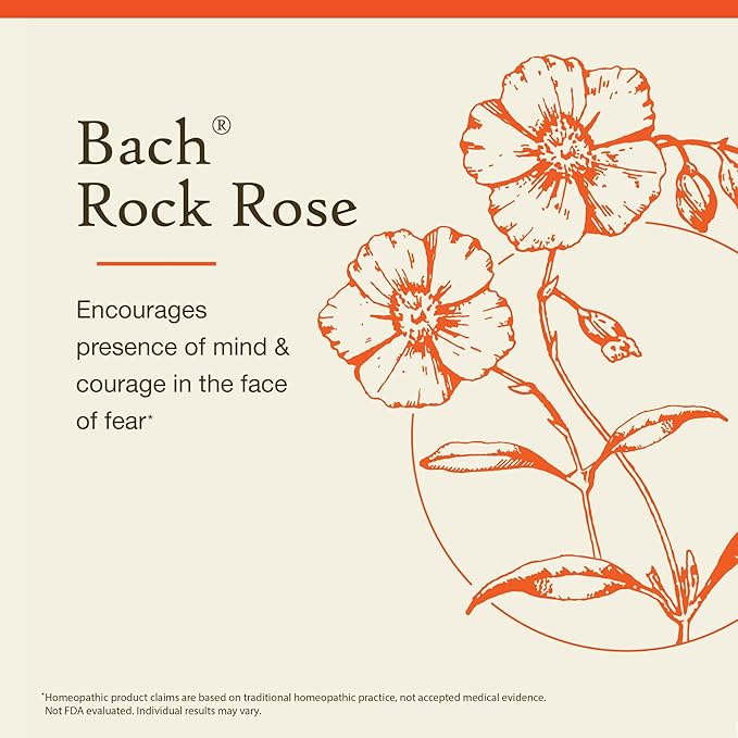 Bach Original Flower Remedies, Rock Rose - Have Courage - Natural Homeopathic Flower Essence for Emotional Balance - Vegan, Gluten Free, Sugar Free - 20mL Dropper
