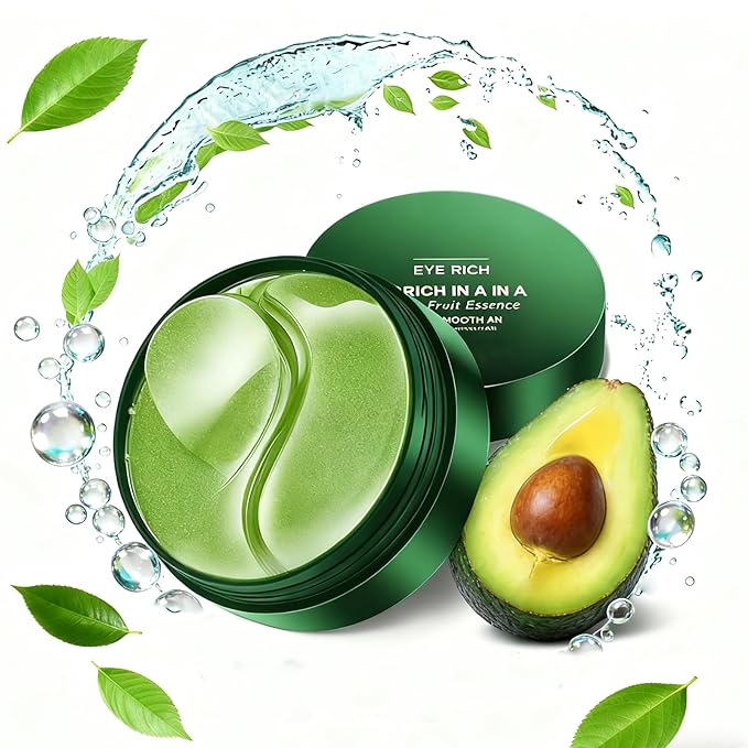 Avocado Eye Mask 60 Pcs,Under Eye Patches for Dark Circles and Puffiness,Hydrating Moisturizing Eye Masks Skincare for Wrinkles, Eye Patches for Women, Under Eye Bags, Reduce Fine Lines