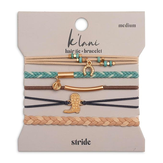 K'lani Hair Tie Bracelets for Women - Elastic Hair Bands That Double as Stylish Jewelry - Stride - Medium